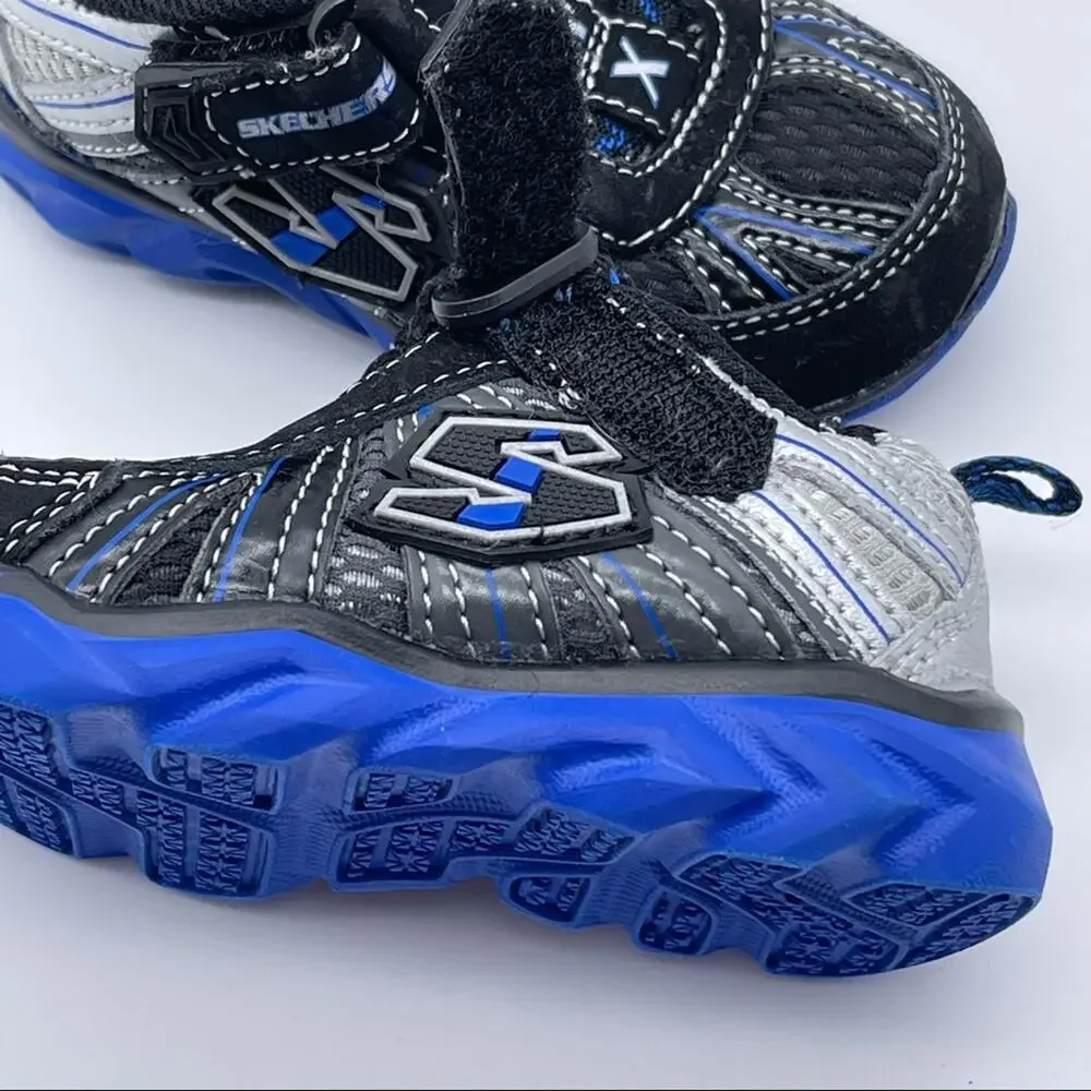 Skechers Sport SKX Black / Blue / Silver Gray Sneakers - Size 5